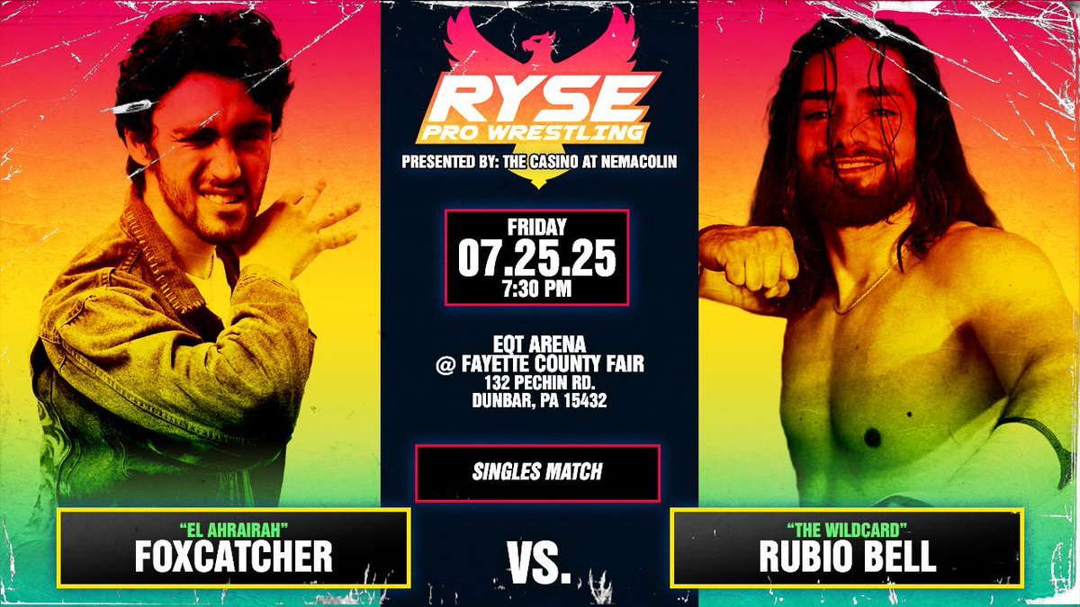🚨 THIS FRIDAY at the Fayette County Fair 🚨
Ryse Pro Wrestling brings the heat:

🔥 Jace vs. Tad – Final Showdown
🎤 Words from the Ryse Grand Champion &amp; the 2 betrayers
🎪 Fair rides INCLUDED with your ticket!

🎟️ Info: fayettefair.com/admission

#ProWrestling #RyseWrestling