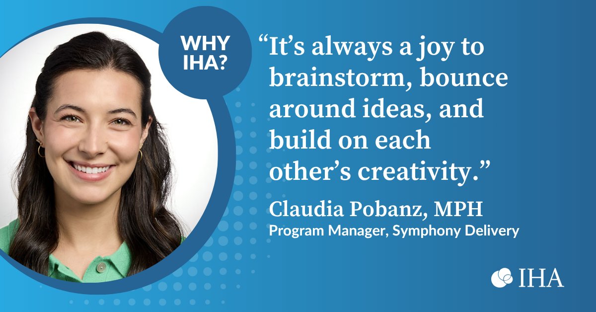 Meet Claudia Pobanz, MPH—Sr. Manager, Program Manager for our Symphony Provider Directory and this month’s #WhyIHA spotlight! Claudia is focused on product delivery, helping shape the strategy and guiding the product development lifecycle for platform enhancements.