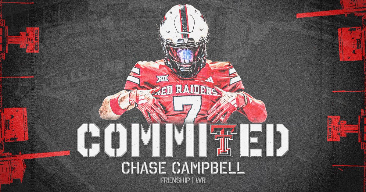 RedRaiderSports.com (@redraidersports) on Twitter photo Frenship WR Chase Campbell (<a href="/26ChaseC/">Chase Campbell</a>) has committed to #TexasTech, the latest four-star prospect to choose the Red Raiders this summer.
We break down what Campbell’s decision means for Joey McGuire’s program #GunsUp #WreckEm
➡️ on3.com/sites/red-raid… Frenship WR Chase Campbell (<a href="/26ChaseC/">Chase Campbell</a>) has committed to #TexasTech, the latest four-star prospect to choose the Red Raiders this summer.
We break down what Campbell’s decision means for Joey McGuire’s program #GunsUp #WreckEm
➡️ on3.com/sites/red-raid…