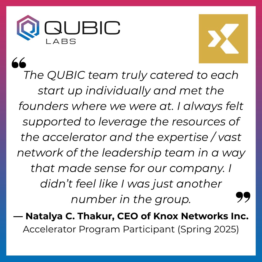 QUBIC (@qubic_labs) on Twitter photo 🧩 Join a growing Web3 network of founders, mentors & investors.
QUBIC Labs Accelerator turns early-stage ideas into market-ready solutions.
🔗 Apply: f6s.com/qubic-labs-acc…
🗓️ Deadline: Aug 15, 2025
🌐 Spring ‘25 alum <a href="/KnoxNetworks/">Knox Networks</a> advanced its real-time asset management 🧩 Join a growing Web3 network of founders, mentors & investors.
QUBIC Labs Accelerator turns early-stage ideas into market-ready solutions.
🔗 Apply: f6s.com/qubic-labs-acc…
🗓️ Deadline: Aug 15, 2025
🌐 Spring ‘25 alum <a href="/KnoxNetworks/">Knox Networks</a> advanced its real-time asset management