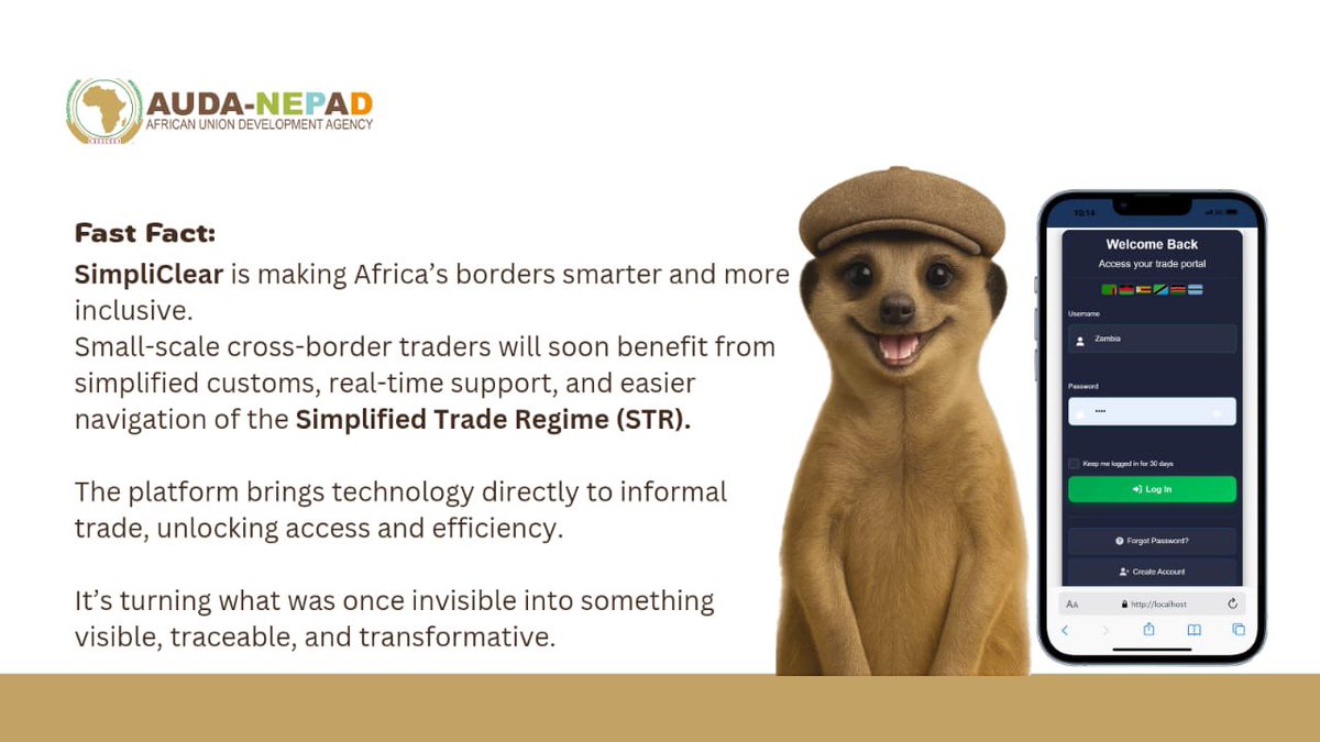 NEPAD_Agency's tweet image. 🚧✨ Once upon a border post…
Trade was slow. Paperwork was endless. Small traders waited for days.
Then came SimpliClear—revolutionizing Africa’s borders with Simplified Customs, making trade smarter, faster, and fairer for all.
#TradeMadeSimple #SimpliClear #Agenda2063…