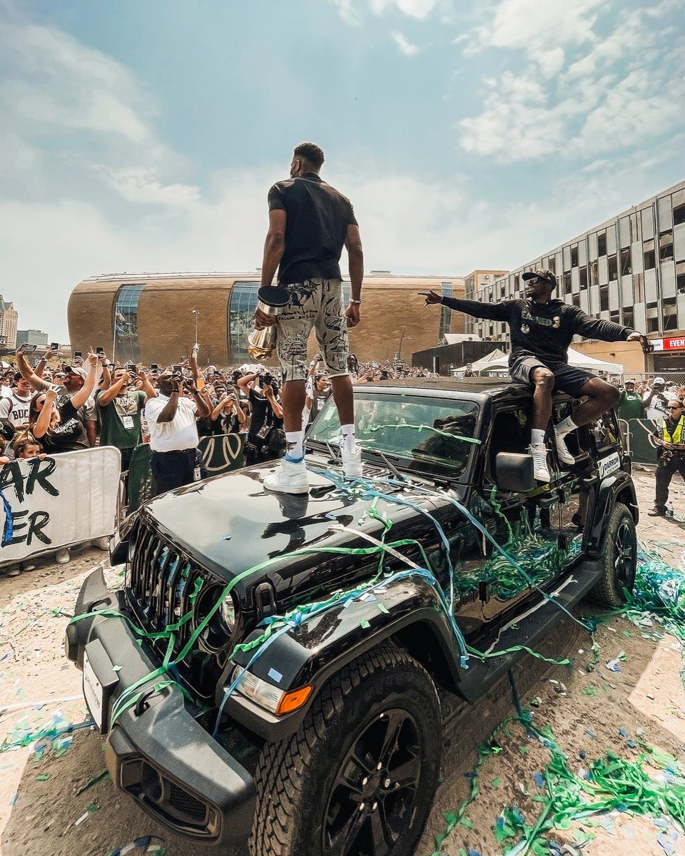 Bucks's tweet image. Four years ago today, we celebrated a championship with our city. 🏆