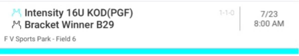 Intensity 16u Premier KOD schedule!  🥎🥎
Let’s Win!!
