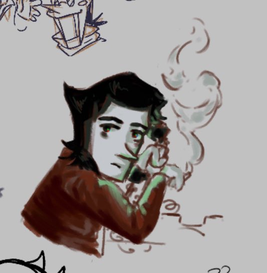 ASolidCat's tweet image. a bunch of #spamtenna stuff from a magma session!
The first one is an au concept ive been tossing around where neo actually gets the soul and we possess him and the dynamic that would spawn if he met tenna again like that…