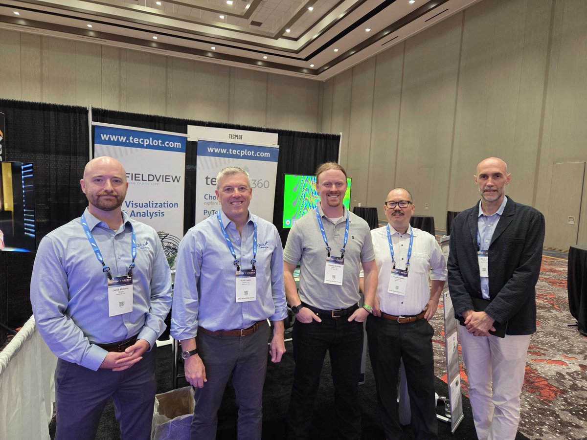 Tecplot's tweet image. Day 1 of the 2025 AIAA AVIATION Forum is in full swing!
 
📍If you’re attending, we encourage you to stop by the Tecplot booth (#605) to learn how Tecplot tools can help you gain greater insight from your complex simulation data. 

#AIAAAviation #Aviation2025 #aviation #aerospace