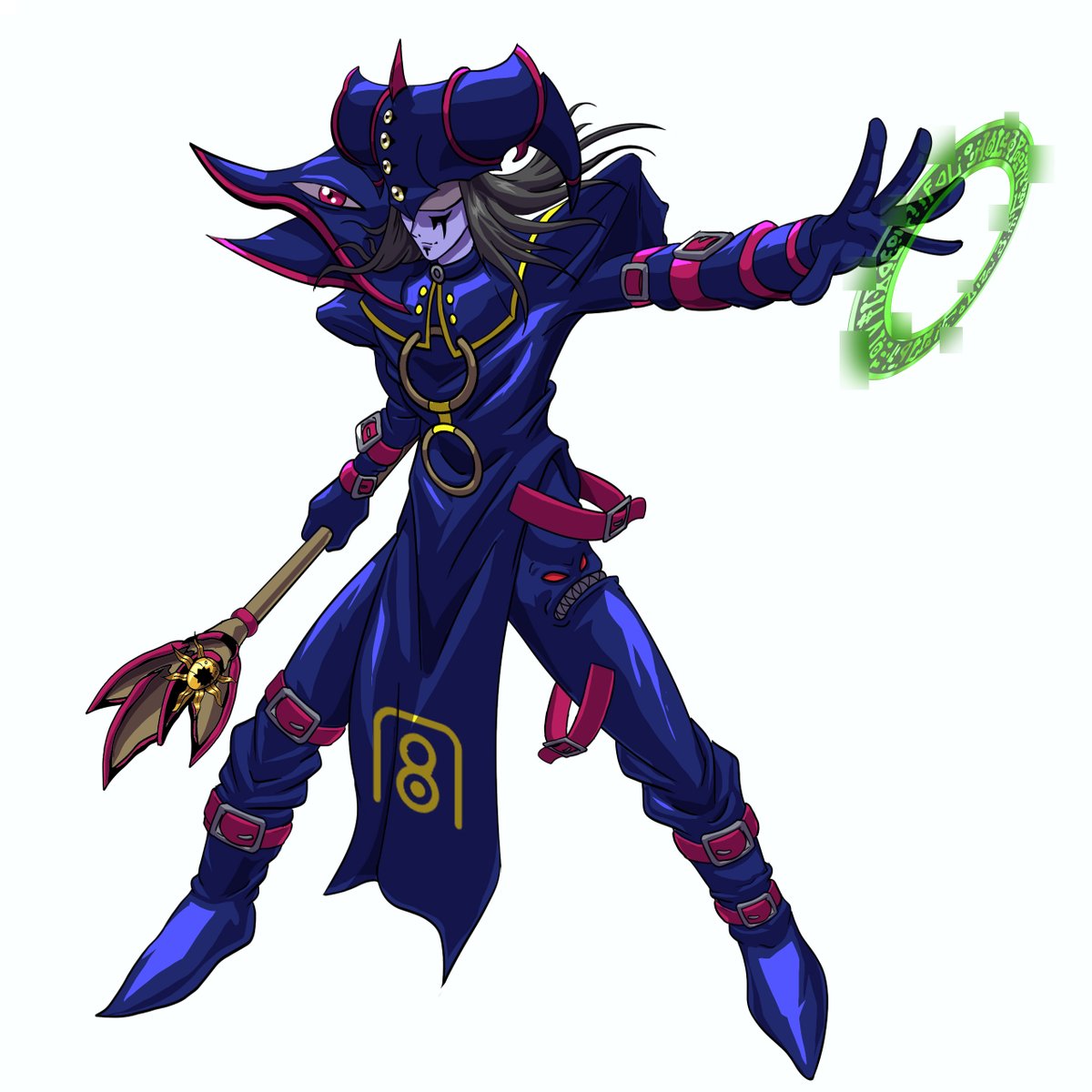 Tengumon_'s tweet image. from the Digiduelmon art series! a commission from the ChaosWizardmon! magician of black chaos as digimon! A direct evolution of DuelWizardmon! commis to @emeraldragomon