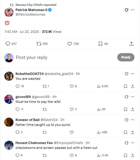 johnewing's tweet image. Patrick Mahomes start to his career:
2018: Reached AFC Championship
2019: Won Super Bowl
2020: Reached Super Bowl
2021: Reached AFC Championship
2022: Won Super Bowl
2023: Won Super Bowl
2024: Reached Super Bowl
Dudes really be saying Mahomes is washed. 😭