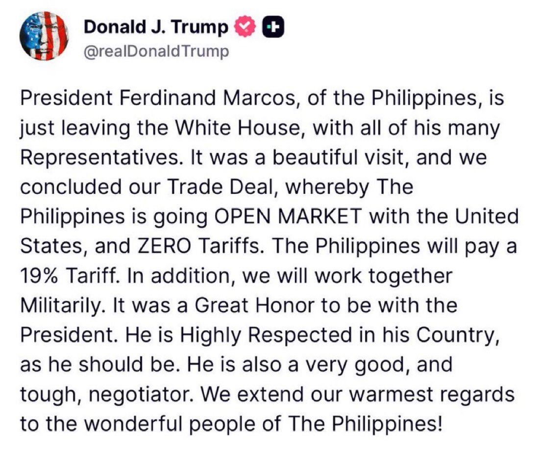 RandyFeenstra's tweet image. Another strong trade deal negotiated by President Trump!
This agreement will ensure that Iowa ag products & other American-made goods can be sold in the Philippines.
President Trump’s trade agenda is powering economic growth and supporting Iowa farmers, workers, and businesses!