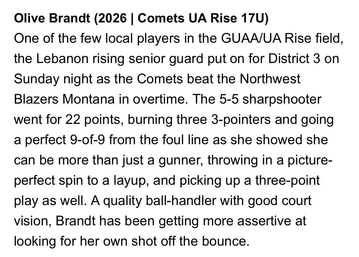 Super grateful for the opportunity to play for <a href="/CometsBallers/">Comets Basketball</a> &amp; <a href="/coachrochester/">Sean Rochester</a> 

Thank you <a href="/hooplove215/">CityofBasketballLove</a> for the write up! So excited for senior year ❤️💙