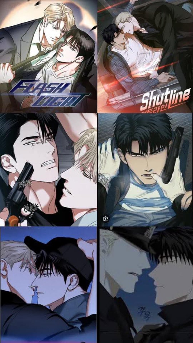 yaoiuncle's tweet image. apparently this is the “plagiarism” she’s talking about 😭 you did NOT invent black hair x blonde hair troupe and flashlight’s characters look ten times better than yours