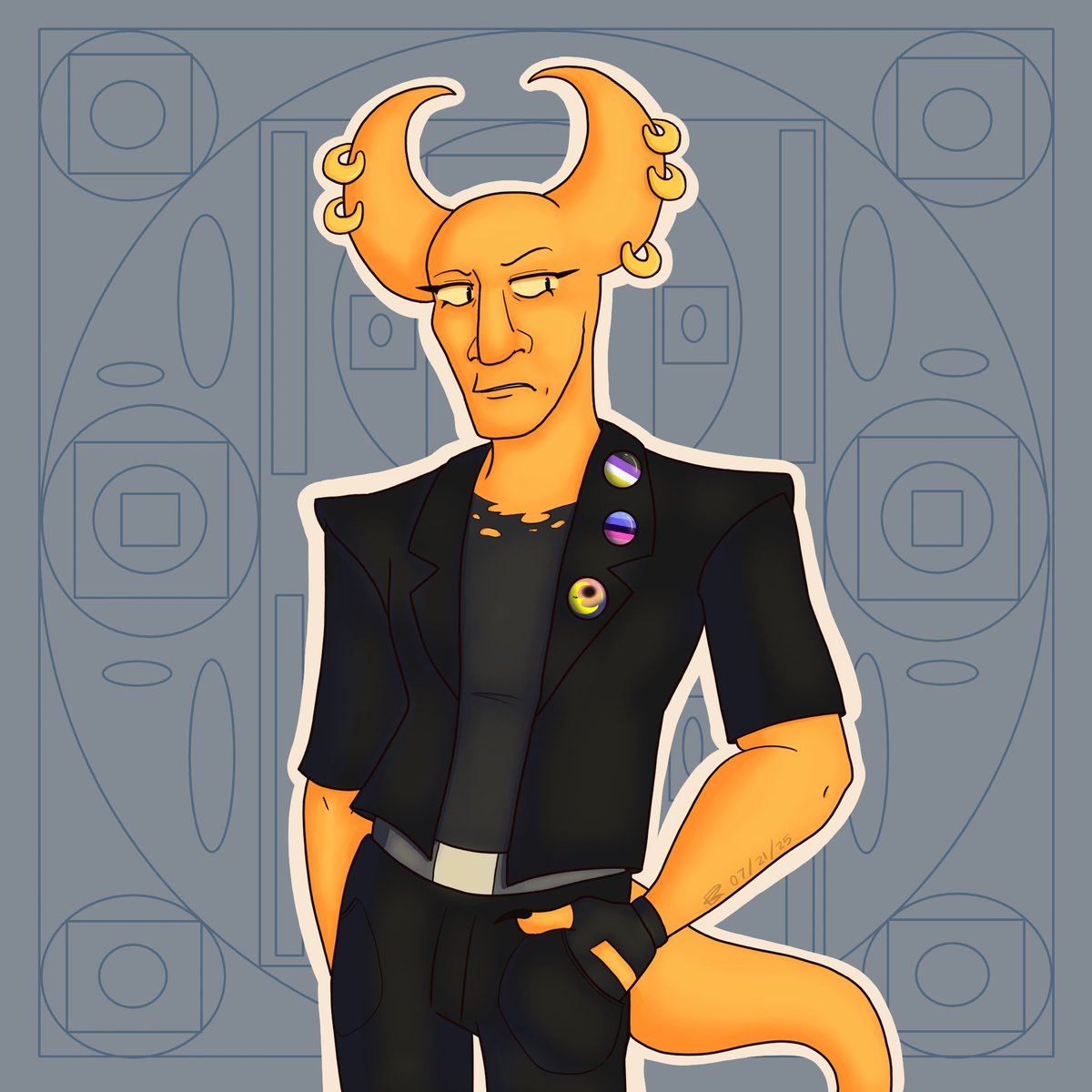 CreativeC_Cake's tweet image. Fifth Artfight attack done :)
This is a friendly-fire revenge for @newt_fish, of their oc, Waxle :P
