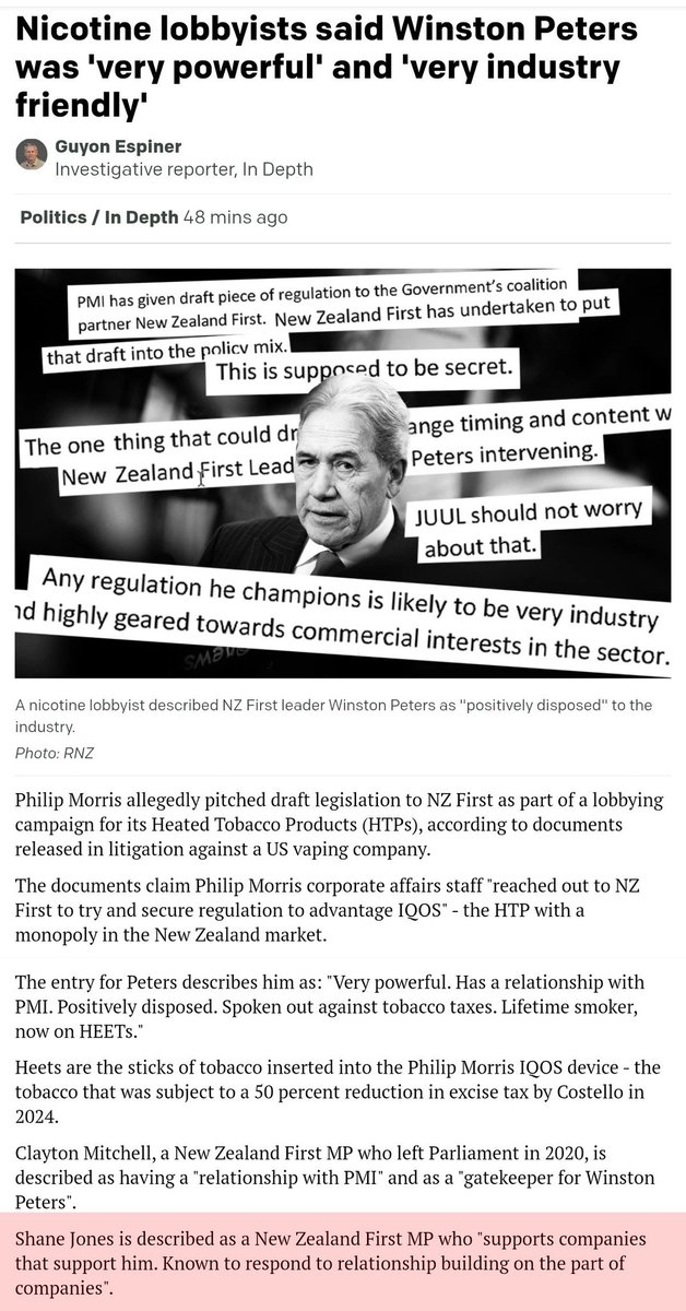 rugbyintel's tweet image. What I'd just say to you is, Winston & Shane may be NZ's most corrupt politicians but they're our corrupt politicians.
#LyinLuxon #WorstPMEver #CoalitionOfCorruption #NZpol
rnz.co.nz/news/in-depth/…