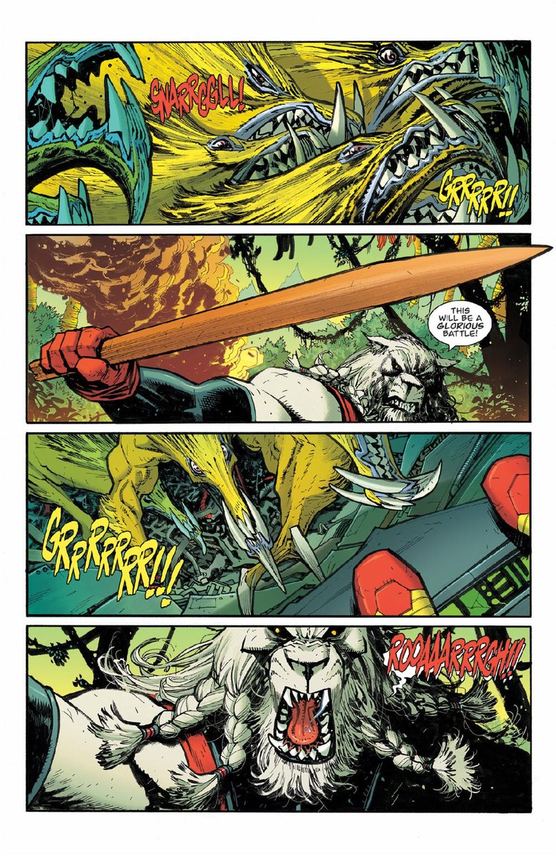wednesday_toast's tweet image. Get a first look at Invincible Universe Battle Beast #4! The latest issue from Robert Kirkman and Ryan Ottley arrives August 20, revealing what danger awaits Battle Beast in Prince Salaka’s world.