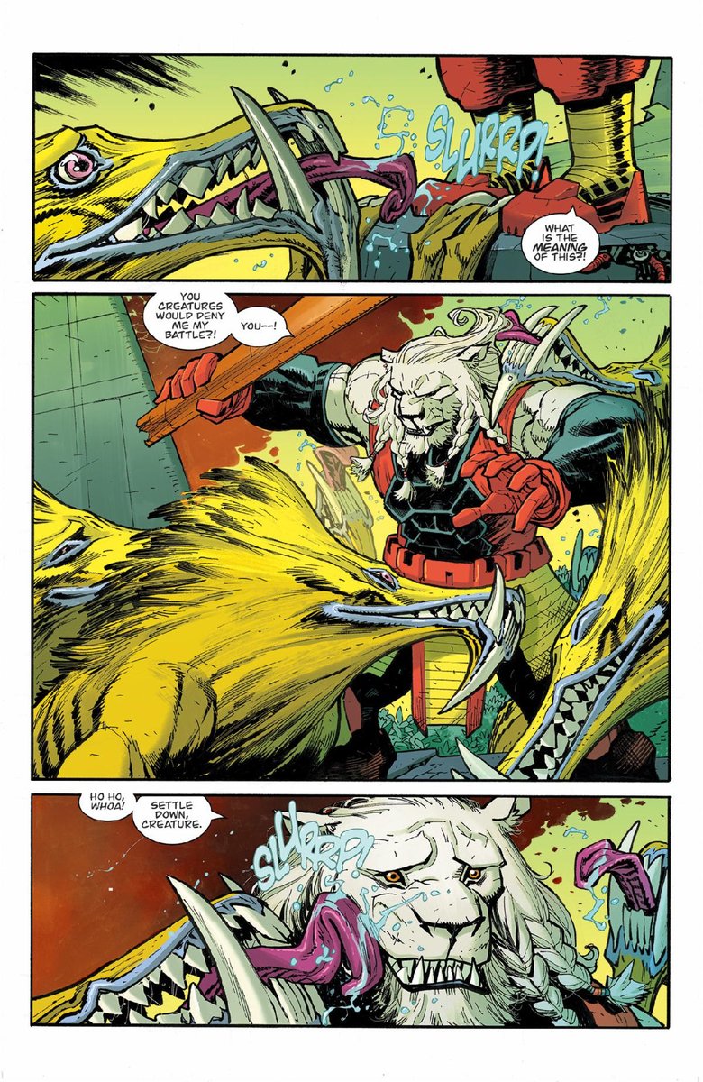 wednesday_toast's tweet image. Get a first look at Invincible Universe Battle Beast #4! The latest issue from Robert Kirkman and Ryan Ottley arrives August 20, revealing what danger awaits Battle Beast in Prince Salaka’s world.