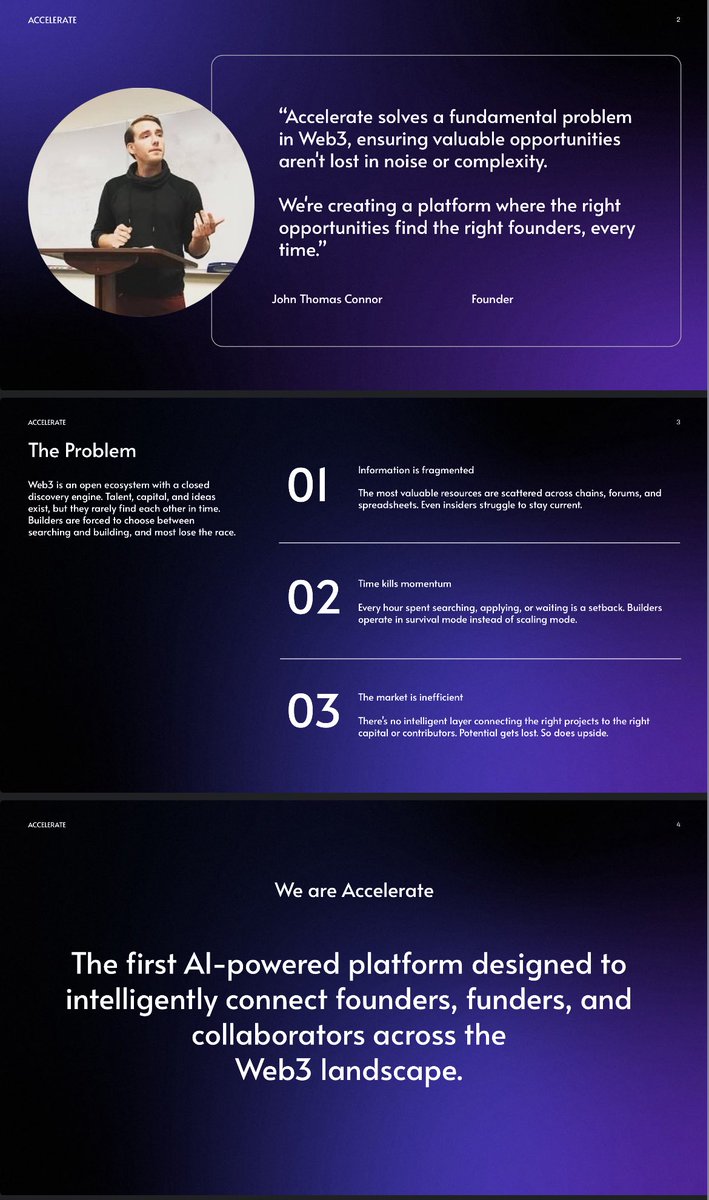 ABlockUnchained's tweet image. A lot of inquiries about investment opportunities for @AccelerateWeb3 , so here’s a sneak preview of our deck.

We’ll be raising 3 mil over the next few months.

More updates coming soon!