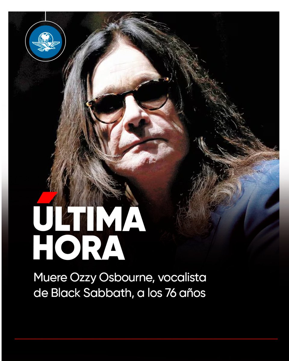 El_Universal_Mx's tweet photo. 🚨 #ÚLTIMAHORA 

🦇 ¡Hasta siempre al "Príncipe de las Tinieblas"! Muere Ozzy Osbourne, cantante y líder de Black Sabbath, a los 76 años https://t.co/LG8s3jVEwQ https://t.co/E5ohC8k0bD