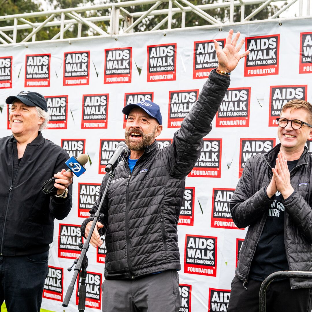 UCSF's tweet image. UCSF has been part of AIDS Walk San Francisco since the very beginning. This year, our teams proudly showed up again to walk in solidarity, raise funds and continue our long legacy in the fight against HIV/AIDS. #UCSFProud