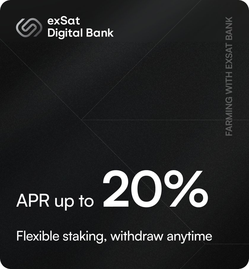exSatNetwork's tweet image. 🪙 Web3 Banking begins July 23!
In 24 hours, our combined on/off-chain strategy goes live at 20% APR.
This is the first step in our wealth management block, part of the Web3 banking revolution.
⏳ Big moves are happening!
