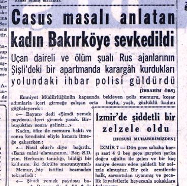 Uçan Daireli Casus ihbarından sonra Bakırköy'e Sevk edilen Kadın (1955)