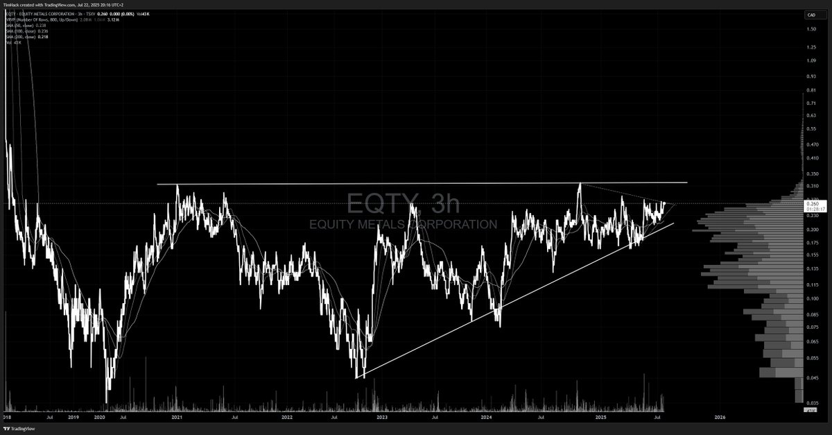 realTimHack's tweet image. Equity Metals $EQTY is going to drill their flagship Silver Queen project.
Possible trade, the newsflow should be strong this year.
We have drill results coming in from 2 properties over the summer and then likely a resource end of the year.