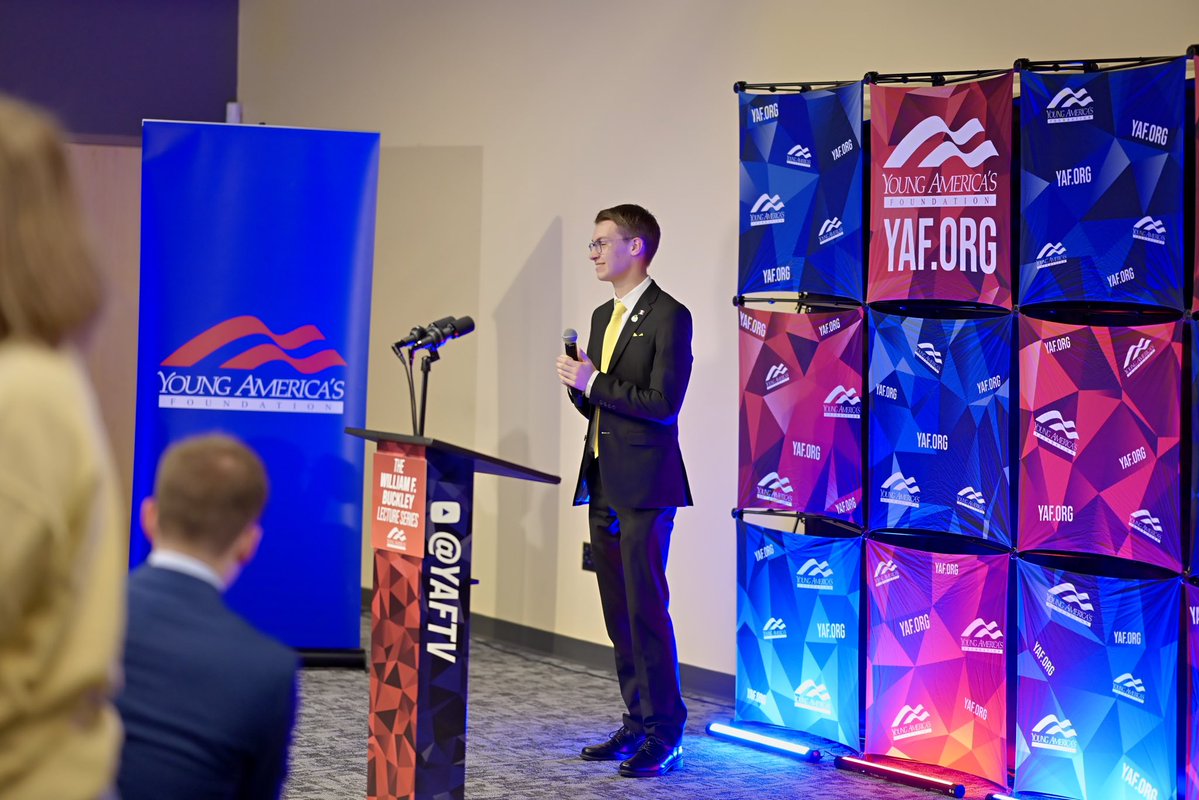 Iowa_YAF's tweet image. 04/21/25–The Sting of Censorship 🐝—
.
In April we hosted Elisha Krauss and then CEO of Babylon Bee, Seth Dillon. Now Iowa YAF is gearing up for the fall semester, and we’re certain the student body will not be dissapointed with our plans.