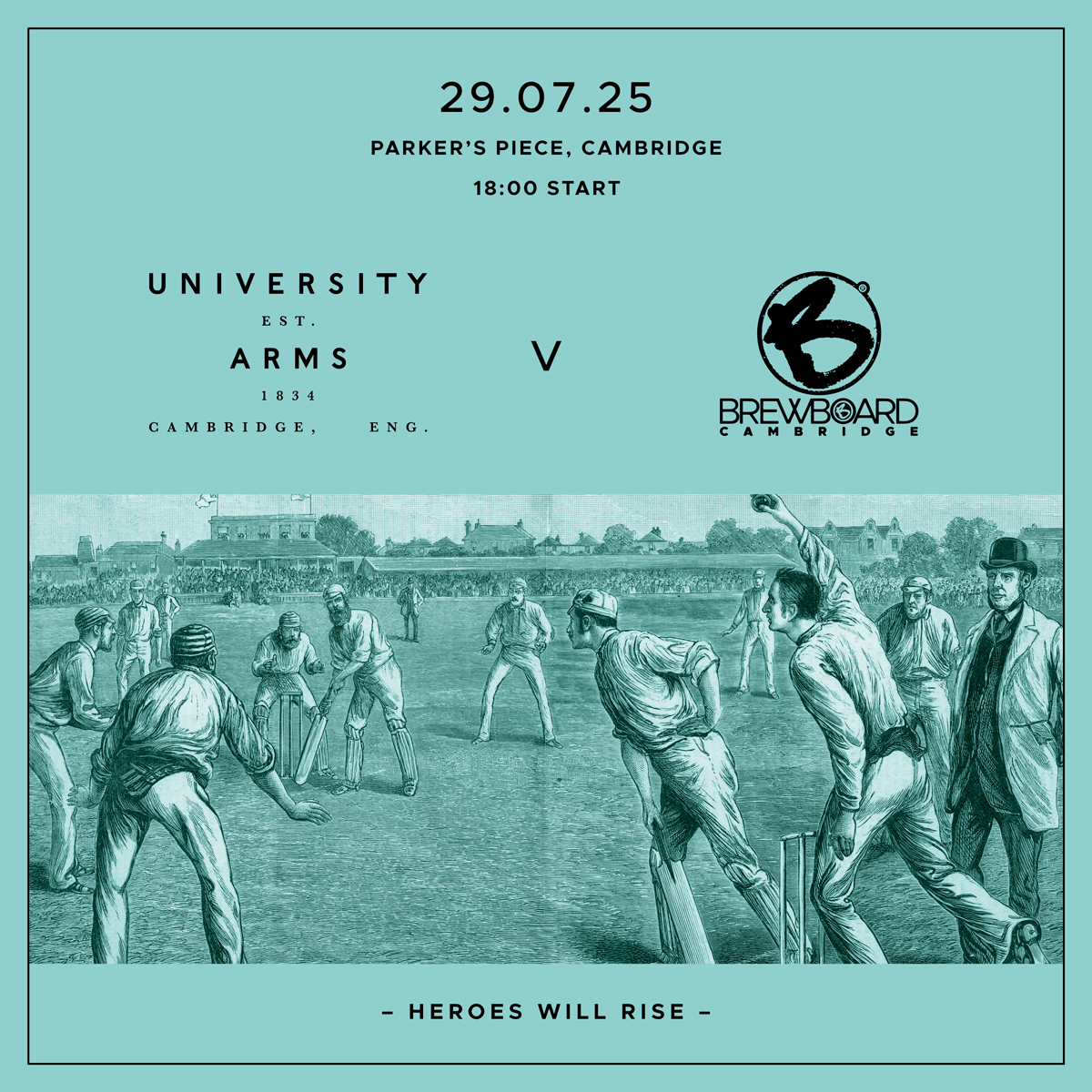 The mighty sporting clash of the summer.
Beer. Wine. Food. Music.
All welcome.
Let battle commence...💥

#cambridge #cricket #universityarms #parkerstavern #brewboard #lovecambridge