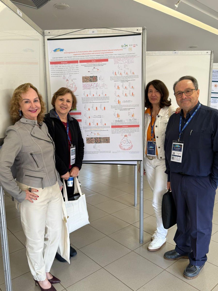 La Dra. Concepción Peiró y el Dr. Carlos Sanchez Ferrer estuvieron hoy presentes en el XV International Symposium on Vasoactive Peptides en Lagoa dos Ingleses, MG, Brazil 🇧🇷