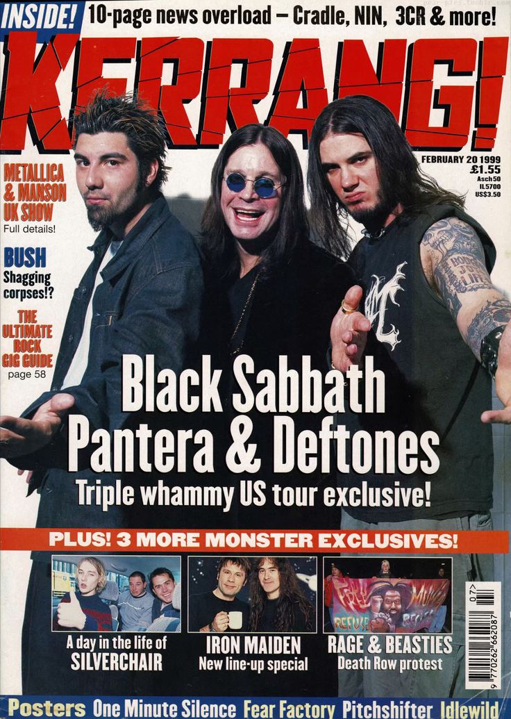 acervodeftones's tweet image. chino moreno, ozzy osbourne & phil anselmo para a revista "kerrang!", 1999.