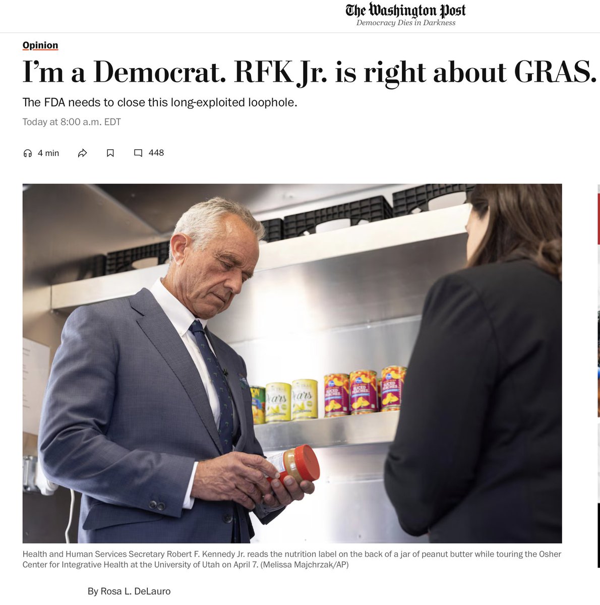 JunkScience's tweet image. A few points about @rosadelauro supporting @SecKennedy on ending GRAS status for food additives:
1. The FDA's "generally recognized as safe" (GRAS) standard is a deregulatory standard. If a food additive is known to be safe, but doesn't need to be re-reviewed and re-approved.…