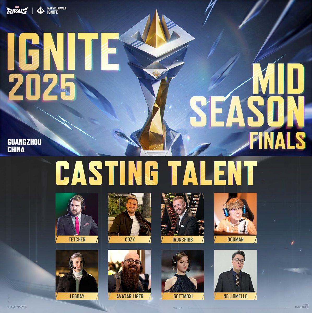 ✈️ WE ARE GOING TO GUANGZHOU CHINA!!

Absolute honour to be on the On-Air Caster Team for <a href="/MarvelRivals/">Marvel Rivals</a> Ignite's MID SEASON FINALS!!!

In Marvel lore they say dreams are an alternate reality. Well.. this was my dream BUT NOW I'M MAKING IT A REALITY! SO LETS PUT ON A SHOW!! 👏