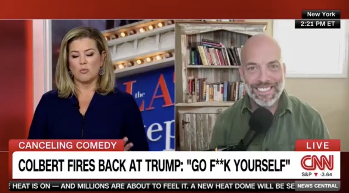 PeteDominick's tweet image. I was back on CNN today to talk with my old friend Brianna Keilar about Colbert's first night back since breaking news of his cancellation and what lies ahead. I think I looked very handsome, made some insightful points and would love to hear your thoughts.…