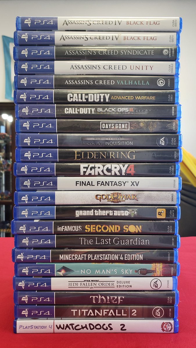 BigRedsRetroGmz's tweet image. Some more PS4 on the floor.
Well, on the shelves actually, but that doesn't rhyme.
#Sony #Playstation #PS4 #AssassinsCreed #EldenRing #CallOfDuty #GodOfWar #PhysicalMedia #RETROGAMING #retrogames