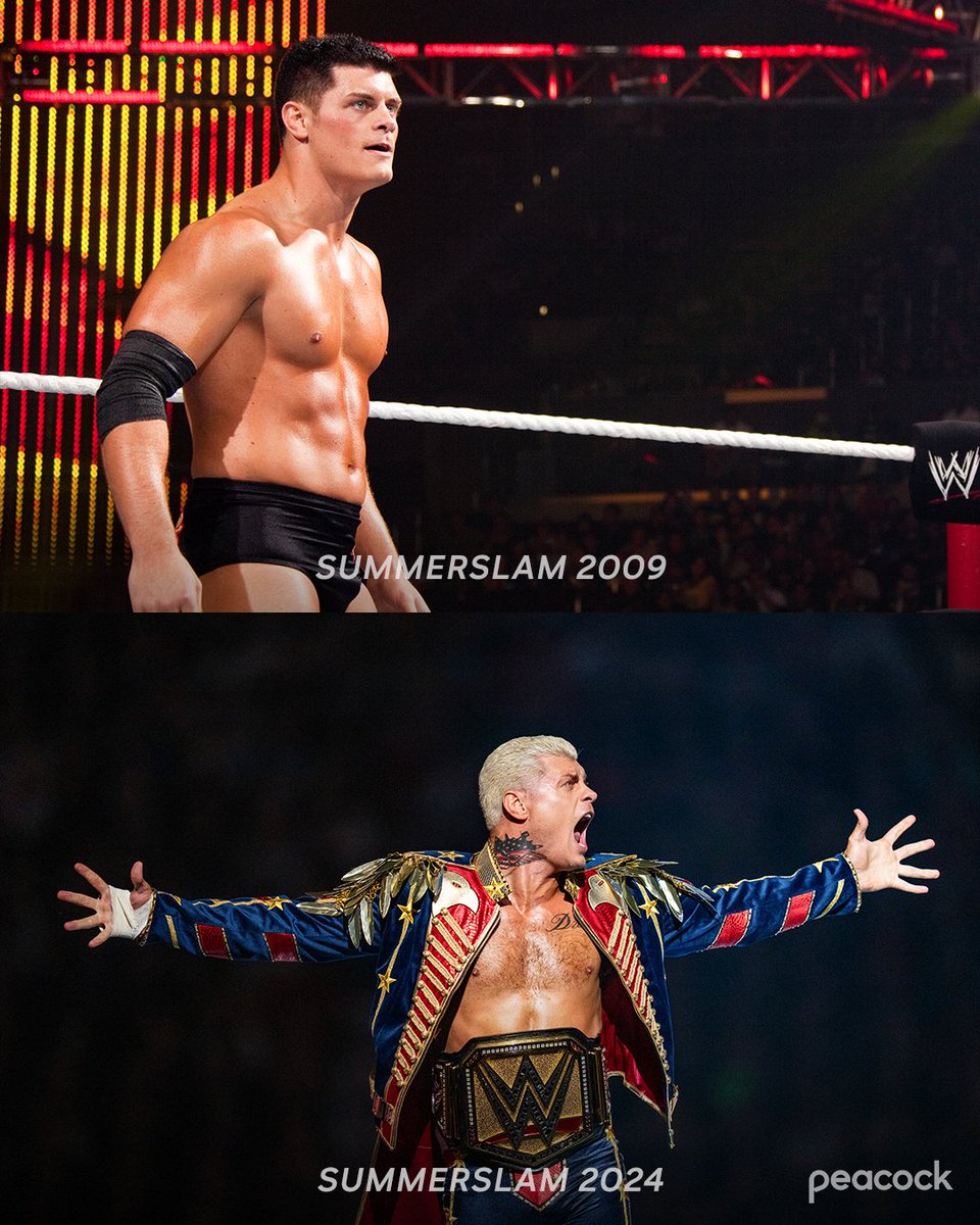 peacock's tweet image. It's like looking through an old family photo album 🥹
SummerSlam is LIVE August 2 & 3 at 6pm ET on Peacock.