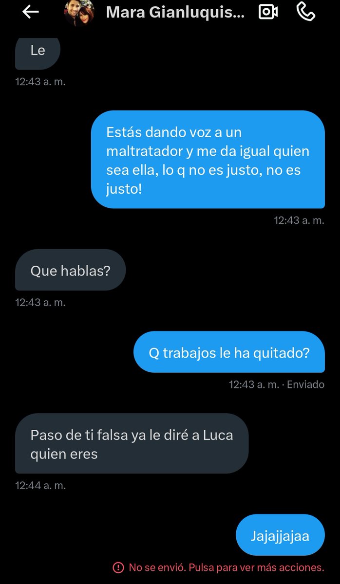 awonderfulday21's tweet photo. La sra Mara da voz a un maltratador y se ofende cuando se lo dicen, hasta tal punto de q me amenaza con decirle a Luca quien soy😂😂
Nunca he dicho nada malo de Luca
Siempre le he apoyado y le apoyaré y lo q he podido saber q él no quiere q se sepa nunca lo he contado
#LucaOne22J https://t.co/qWj1vXXJba