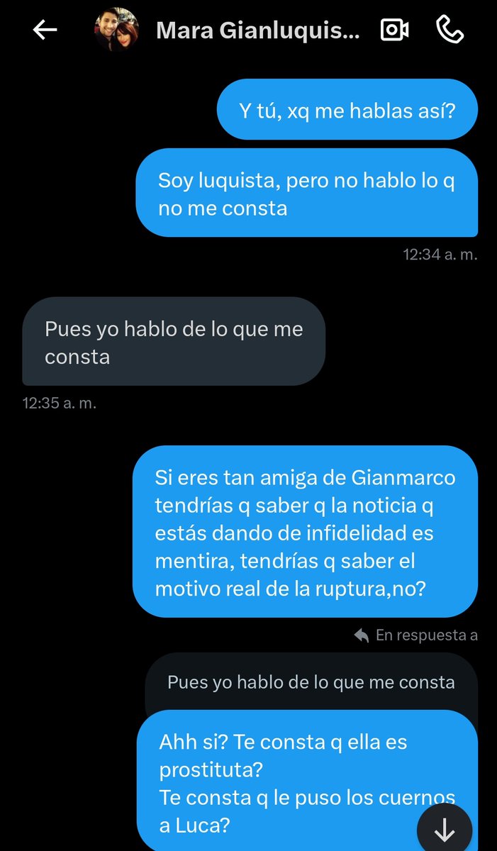 awonderfulday21's tweet photo. A diferencia de Tí! Q ya me has dicho q eres amiga de Gianmarco y q sabes cosas, no sé si es verdad, pero si lo es, acabas de traicionar su confianza al contármelas y si no lo eres, estás mintiendo y utilizando su nombre para tener credibilidad
#LucaOne22J https://t.co/cxyHQRqw9b