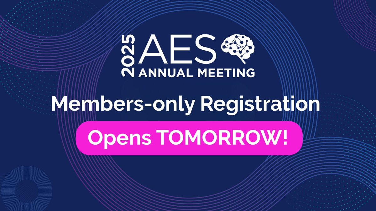 AmEpilepsySoc's tweet image. 🔔 AES Members — Registration for #AES2025 opens tomorrow!

Not a current member? There’s still time to renew or join AES and get early access to registration, discounted rates, and first pick of the best hotel options.

Don’t miss your head start: buff.ly/9I0WgUG