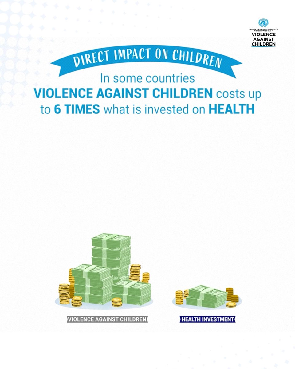 UNGeneva's tweet image. Every 4 minutes, a child is killed by violence globally.
Despite progress in recent years, more action is needed.
Investing in child protection & well-being has a high return for both children and society. We need to #ActNow.
buff.ly/Kre78SL
@UN_EndViolence