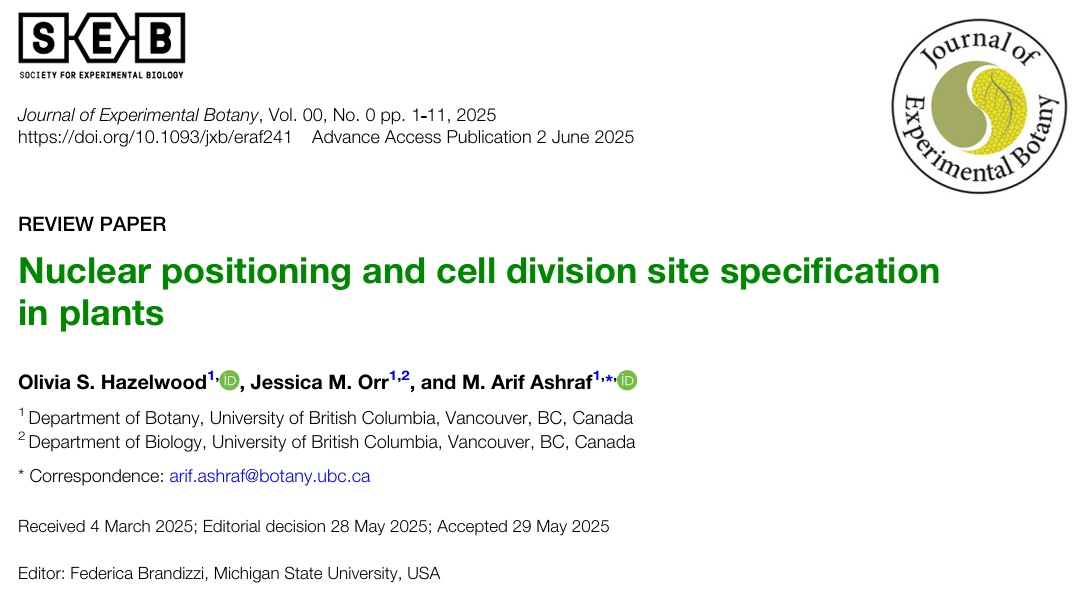 aribidopsis's tweet photo. (1/10) I am excited to share this signature review from our lab published @JXBot 

Congratulations to @corylus_L and @Jessicaa_Orr (first published paper for Jessica!) 

Nuclear positioning and cell division site specification in plants
https://t.co/yRrAx1bflo https://t.co/2RVFcLukHm
