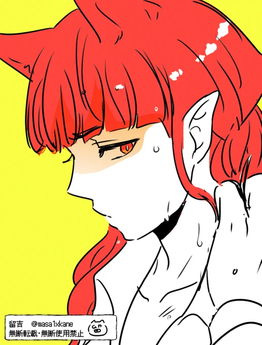 今日のらくがき 汗をかいペラさん