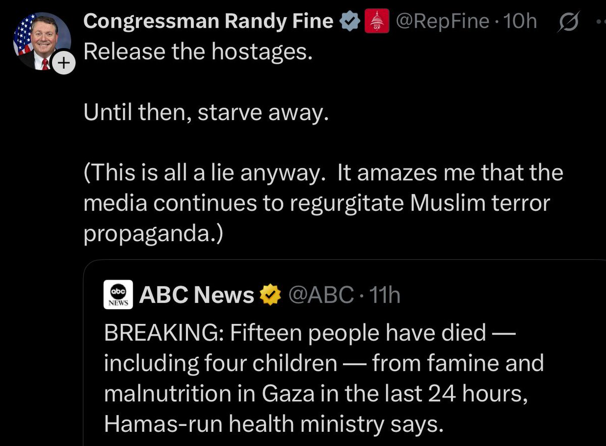 DIAS's tweet image. Children dying of starvation and this “politician” is enjoying it.
America is this the type of person you trust in politics? Surely the apathy for dying children is a 🚩