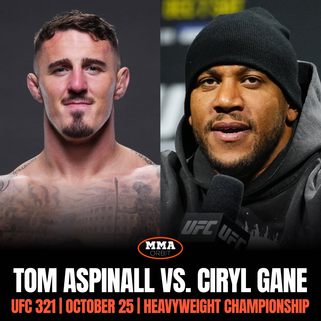 mma_orbit's tweet image. Tom Aspinall to defend heavyweight title against Ciryl Gane in #UFC321 main event
(@loganofford) 鉁嶏笍
READ HERE 馃憠 tinyurl.com/aspgane