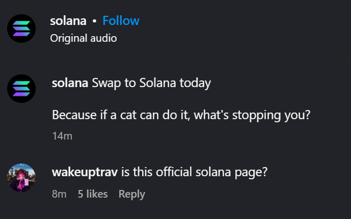 JunshiFangs's tweet image. wonder how much the official @solana intern got paid off of this
>their IG posts a video where they name call a cat, $samuel
>token drops and runs to multi millys instantly
>all top traders are snipers
>token drops sub-1M
>IG post gets removed
ggwp 💀