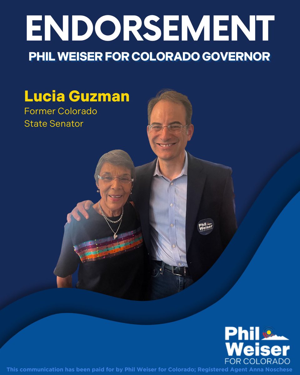 PhilForColorado's tweet image. Lucia Guzman is a very-well respected leader who fights for what is right and shows up in communities to listen, learn, and deliver results. It’s an honor to have her on our team.