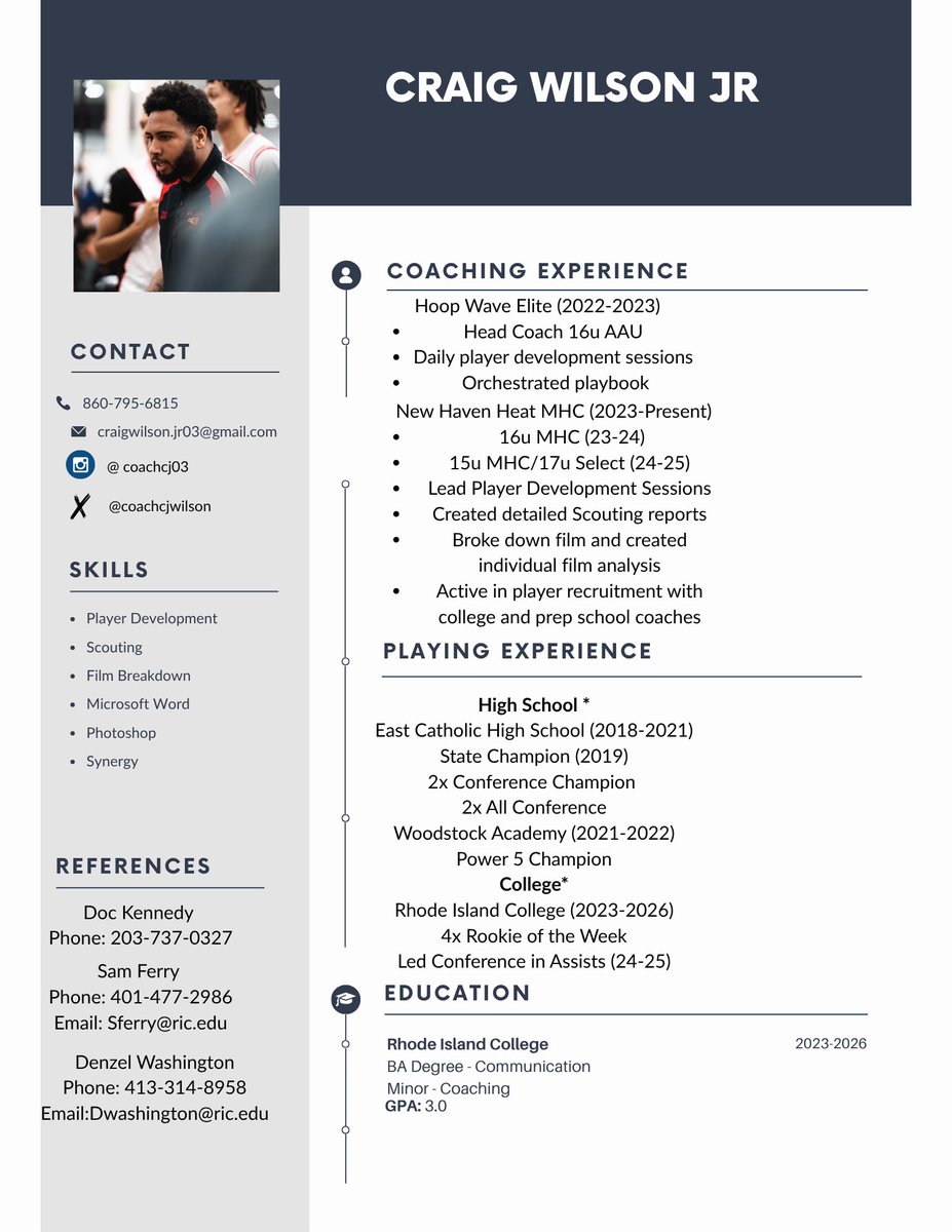 CoachCJWilson's tweet image. Never too early to start looking !! Finishing up my senior year playing at Rhode Island College and then looking for any GA or Assistant Coaching positions 🙏🏾 Open to all levels ‼️