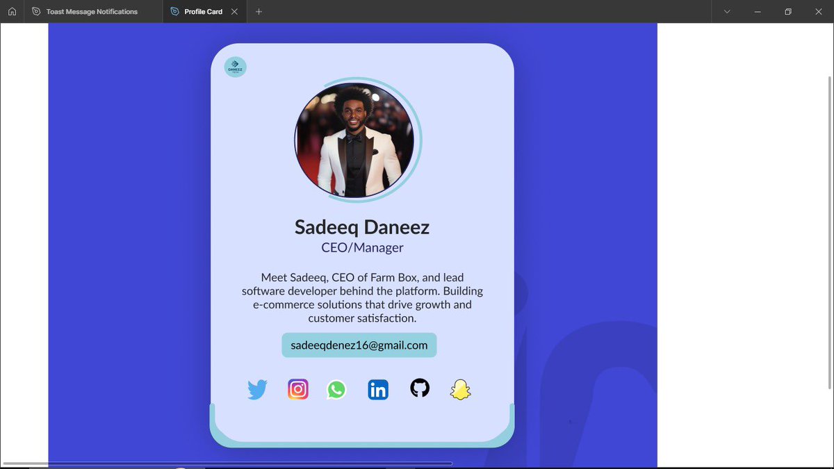 SadeeqDaneez's tweet image. Day 6's design challenge includes two distinct user profiles, each with its own unique style. Check out the profiles I created!