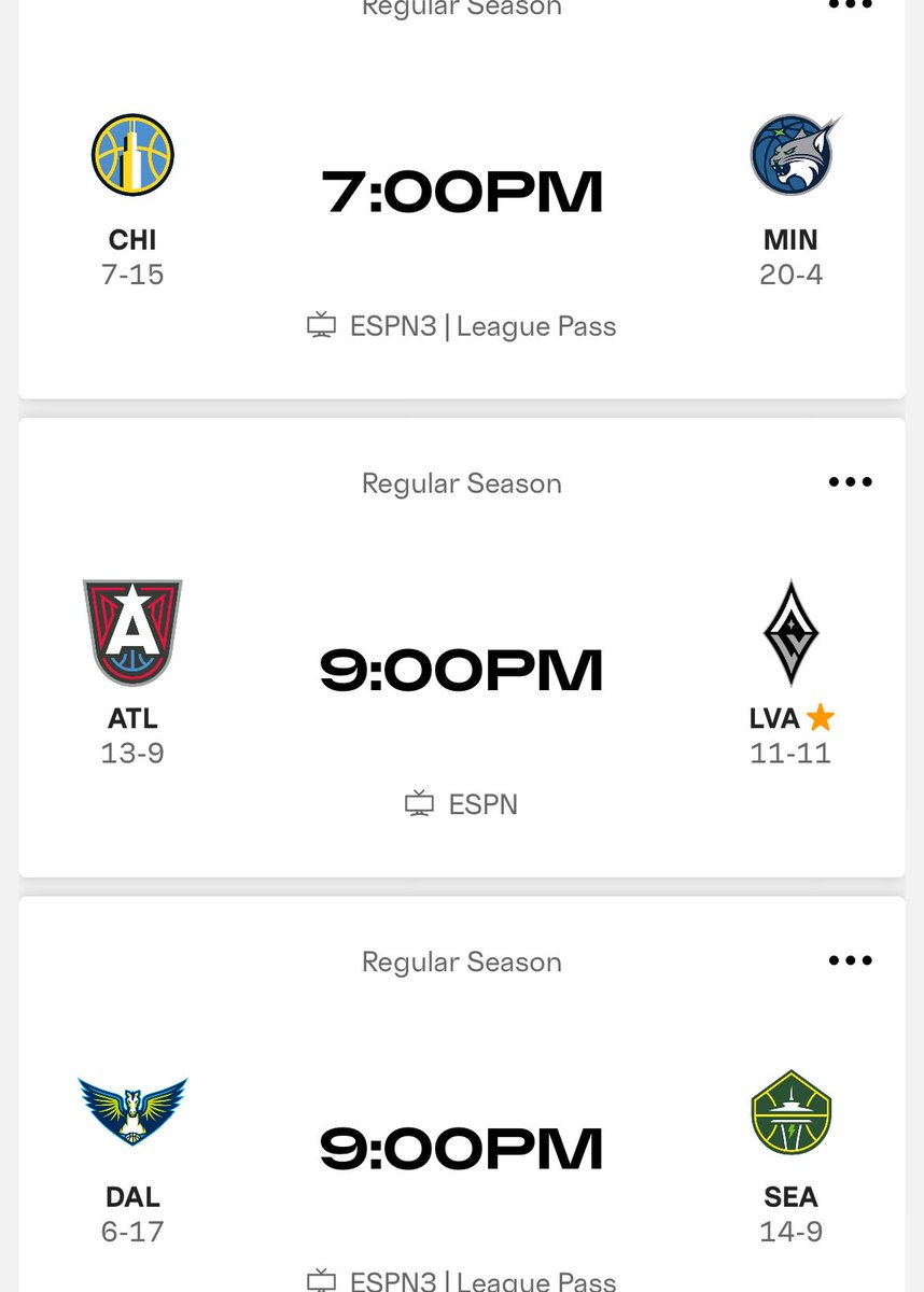 insidewomensbb's tweet image. #WNBA Regular Season Games being played today :
Los Angeles Sparks 🆚 Washington Mystics at 7:30pm EST/6:30pm CST
Chicago Sky 🆚 Minnesota Lynx at 8pm EST/7pm CST
Dallas Wings 🆚 Seattle Storm at 10pm EST/9pm CST
📺 ESPN3/WNBA League Pass
Indiana Fever 🆚 New York Liberty at…