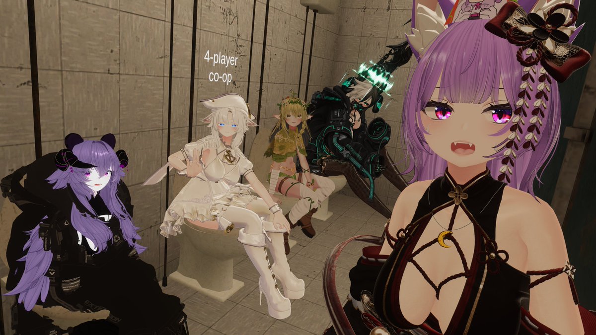 Byuyu_'s tweet image. We explored some interesting worlds last weekend. Co-op toilets and the Painted World.
#VRChat
