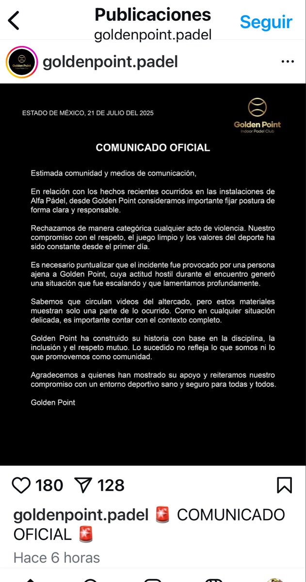 Sr_Olver's tweet image. La empresa de #LordPadel German Mondragón y su esposa, Karla Mondragón, quien es la CEO, dice que rechaza la violencia de su propio dueño y después tratan de justificarlo diciendo que no se cuenta todo. Y terminan diciendo que son respetuosos.
#Edomex #Padel #Atizapan