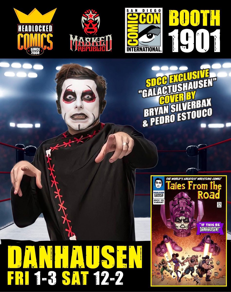 DanhausenAD's tweet image. Danhausen invades San Diego comic con again and then he shall send you to St. Louis (with Danhausen) on Sunday.
