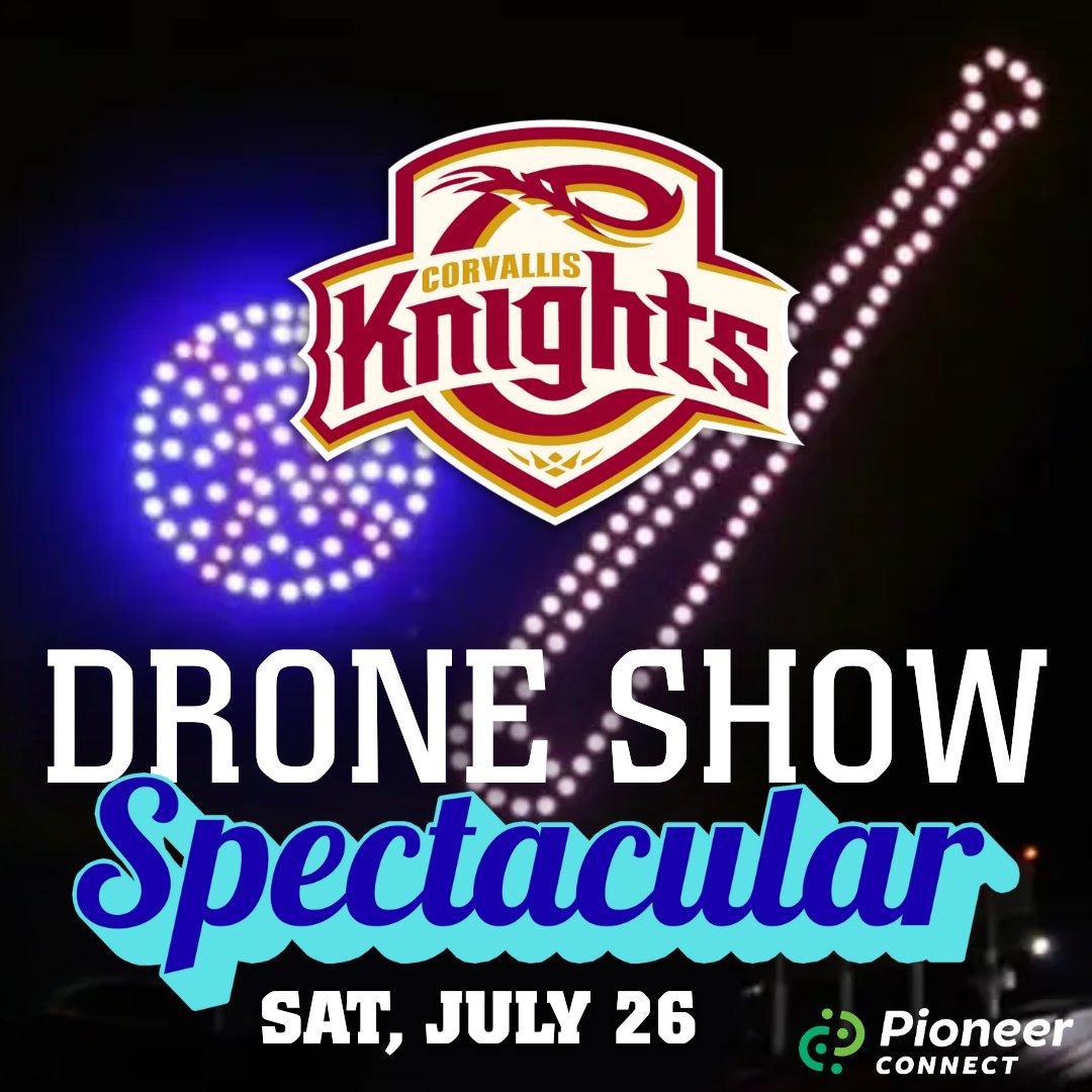 CorvKnights's tweet image. Join us this Saturday for our first-ever Drone Light Show spectacular, proudly presented by long-time partner Pioneer Connect. It'll be big fun for fans of all ages - don't miss it! 🔵🟢🟠🟡🔴
Grab your tickets here 👉 vivenu.com/event/yakima-v…